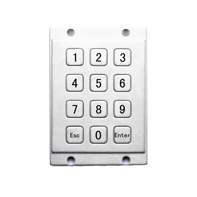 Teclado numérico de metal con diseño plano de 12 teclas para sistemas industriales