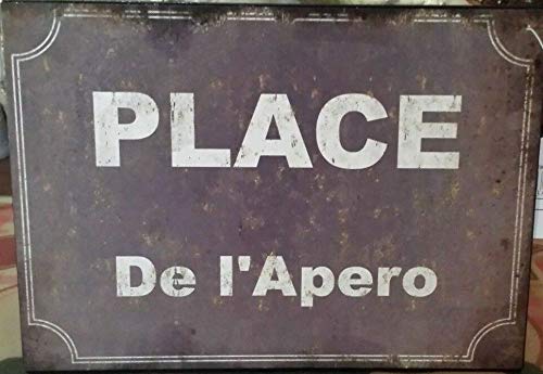 Antic Line Plaque Place de l'apero 20 * 15 cm Cover