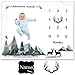 KEMINA BLANKETS Baby Monthly Milestone Blanket Boy, Girl - Milestone Blanket Baby Boy Includes Felt Frame and Personalized Board, Mountain Month Blanket Woodland Nursery Decor for Baby Shower 50x40