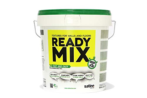 Satine Microcemento Ready Mix acabado fino 15KG para 45m2 | grano fino | listo al uso | uso interior | suelos, paredes, mobiliario