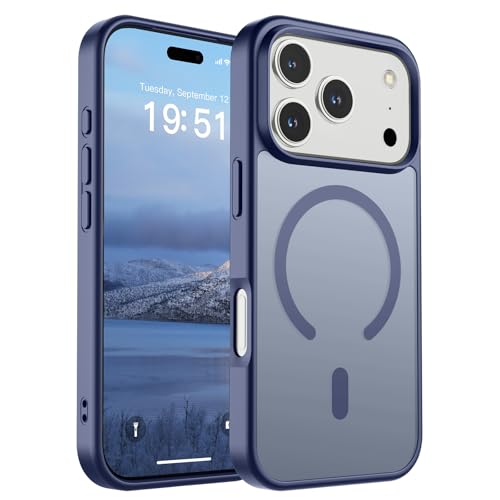 Image of SUPFINE Magnetic for iPhone 17 Pro Case (Compatible with MagSafe)(Military Grade Drop Protection) Translucent Matte Shockproof with Anti-Fingerprint Phone Cover,Lavender Gray