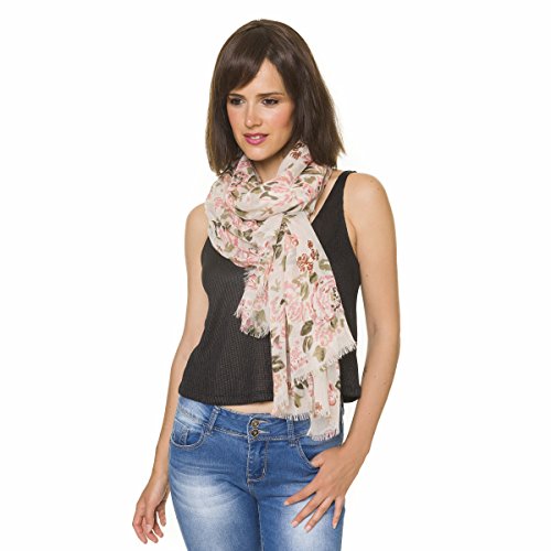 Scarf For Women Lightweight Floral Flower Scarves For Spring Fall Winter Shawl Wrap (P011-11) #TOP1