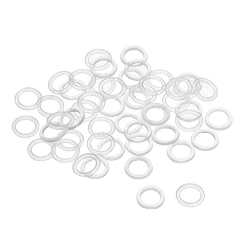 uxcell 平ワッシャー ナイロン シーリングガスケット 蛇口パイプウォーターホース用 M5 7.5 mm外径 5 mm内径 1 mm厚さ クリア 50パック