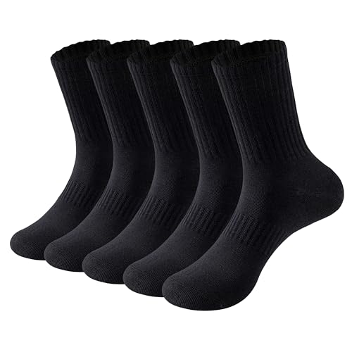 Image of MAGIARTE Womens Athletic Cotton Crew Socks Moisture Wicking Breathable Sports Casual Socks for Women 3 /5-PACK