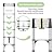 DEZEX Telescoping Ladders 8.5 FT Aluminum Ladder - One-Button Retraction Collapsible Telescopic Ladder for Home,RV,Attic & Loft, Lasts 330 LBS with 2 Triangle Stabilizers