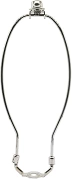 Lamp Shade Harp Holder,Silver Lamp Harp Fits E26 Light Saddle Base Adapter,Nickel Color Pipe Fitter Adapter Finial Set,Adapted All Styles of Lamp Shade,Table and Floor Lamps 10 Inch