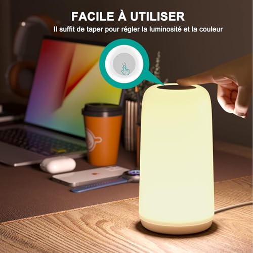 Lampe de chevet tactile RGB dimmable LED ROOTRO