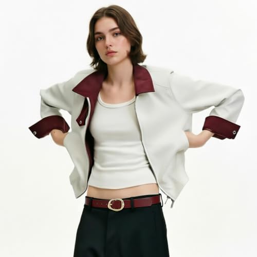 Image of Earnda Women Leather Belt for Jeans Dresses Fashion Buckle Waist Belts