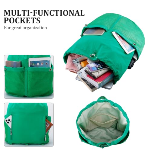 Image of HUA ANGEL Drawstring Backpack, Waterproof Nylon Sports Gym Bag, Travel Backpack for Women and Men for Sports, Travel