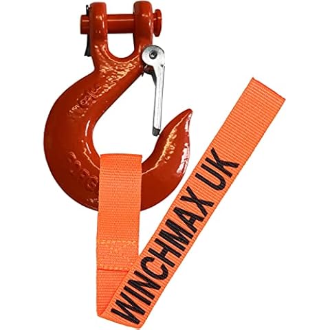 WINCHMAX Winch Hook. 3/8 Inch Grade 70 Drop Forged Clevis Hook. Orange High Gloss Finish. Minimum Breaking Force 28,8066lb / 12,740kg. Suitable for Winches up to 20,000lb / 9.071kg Cover
