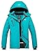 Wantdo Damen Berg Ski Jacke Wärmer Winter Fleece Mäntel Wasserdichter Atmungsaktive RegenMäntel Outdoor Kapuzen Windbreaker Jacken Dunkles Türkis L