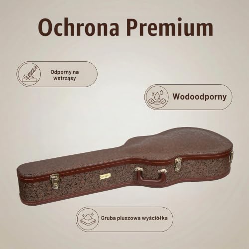 Crossrock drewniany futerał do gitary elektrycznej Gibson SG – Blossom Brown (ekoskóra), bordowa welurowa wyściółka, zamek – Designer Series CRW530SGBQ
