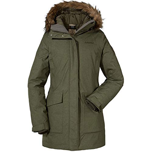 Schöffel Damen Down Parka Storm Range L, wetterfeste und warme Daunenjacke für Damen, leichte und atmungsaktive Winterjacke, deep depths, 44