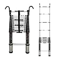 Telesladder Aluminum Extension Ladder with Hook - Multi-Purpose Portable 2M to 4.4M (13.5Ft) - Lightweight Adjustable Ideal for Home Garden and DIY Projects