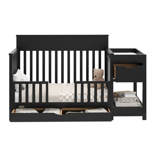 Graco Shiloh 5-in-1 Convertible Crib & Changer with Drawer (Black) – GREENGUARD Gold Certified Baby Crib Crafted from Wood, Converts to Toddler Bed, Daybed, and Full-Size Bed - image 7