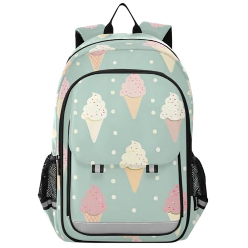 kids tennis backpack 8-12： modern book bags for book bags for teenage girls boys in assorted colors - green ice cream