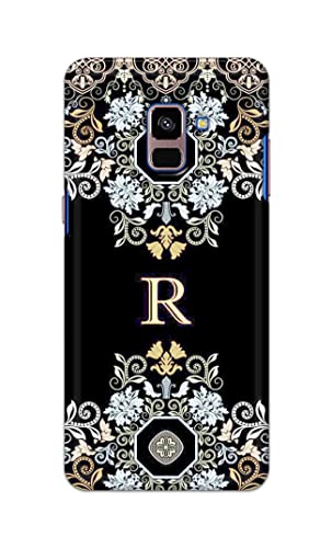 Image of PRINTFIDAA Name II Initial II Letter Floral Pattern Alphabet R Printed Designer Hard Back Case Cover for Samsung Galaxy A8 Plus (2018), A730F, A730F / DS -(SF) MVN1007