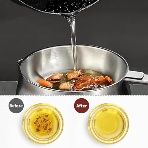 Image of GADO 50Oz 304 Stainless Steel Deep Fryer Pot With Basket & Strainer Heavy-Duty Multi-Purpose Pot For Frying,Bacon Grease Storage,Oil Filter,Kitchen To Camping, For 1-2 Person Meals (50Oz /1.5 Liter)