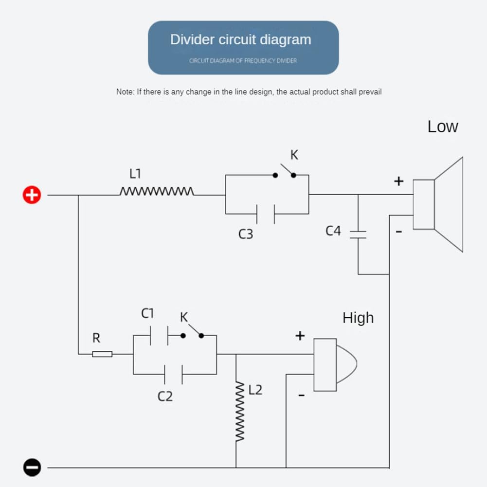 2 Pièces 2 Voies 250 W 2500 Hz-3000 Hz Diviseur de Fréquence DIY Haut-Parleur Filtre Circuit Home Cinéma Basse HiFi Stéréo Audio Crossover Installation Facile