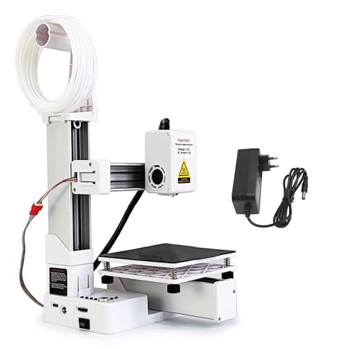 Mini Stampante 3D, Completamente Assemblata con Tutti gli Ugelli di Metallo Riscaldamento Rapido, compatibilità PLA/TPU, Dimensioni di Build (BLACK) (WHITE)