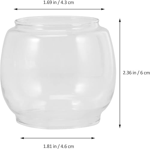 Miniatura 7 de Lámpara de queroseno, lámpara de cristal, chimenea, 2 piezas, pantalla de queroseno de vidrio transparente, cubierta de linterna curva, globo de