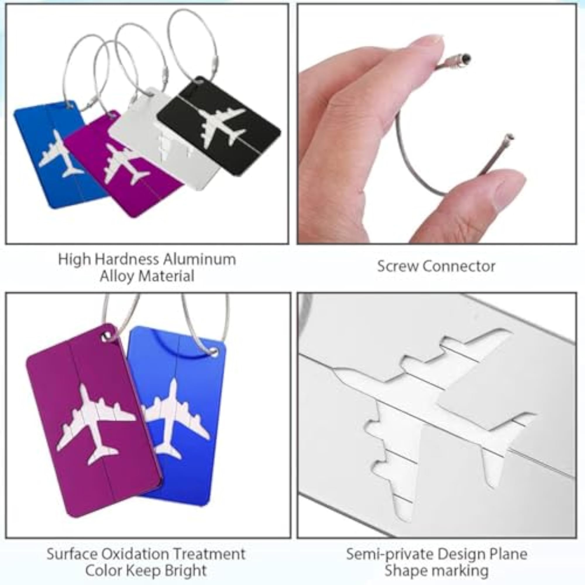 Pack of 2 Silicon Luggage Tags with Steel Loop