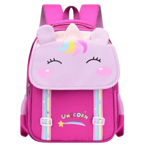 Mochila Escolar Infantil Unicórnio e Dinossauro, 4 Cores Disponíveis, Design Divertido, Alças Ajustáveis, para Crianças da Pré-escola e Ensino Fundamental (UNICÓRNIO PINK)