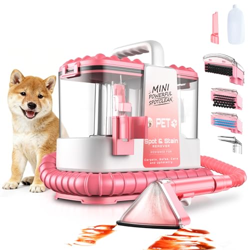 Nettoyeur canapé tissu, 18Kpa Shampouineuse Canapé 600W, Aspirateur Nettoyeur avec 500ml de Solution & 5 Accessoires, pour Tapis, Escaliers, Voiture, Design...