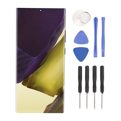 ASHATA OLED pour Galaxy Note 20 Ultra 5G SM N986B Écran LCD de Remplacement pour Galaxy Note 20 Ultra Ouch Écran Numériseur avec Cadre, Prise en Charge des Digitales, Kit