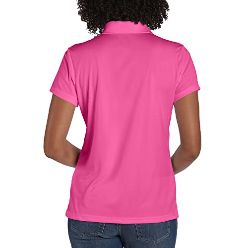 Hanes Sport Women's Cool Dri Performance Polo,Wow Pink,Large #TOP1