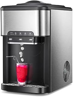 Water Cooler for 5 Gallon Water Dispenser,Countertop Water Cooler Dispenser Built-in Ice Maker, Water Cooler with Ice, Cold & Hot,12 Cubes/8Mins,Durable Stainless Steel Construction