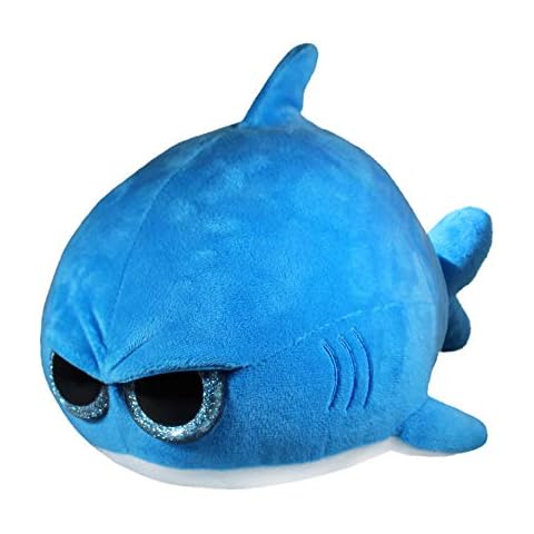 Grumpy Shark - Cute Super Soft Plush Stuffed Animal Toy (Angry Glitter Eyes) - Large 8 Inch - Unique Funny Gift for Kids and Adults Cover