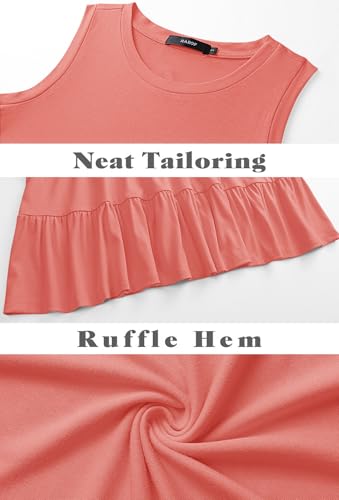 Image of HAEOF Women's Summer Sleeveless Peplum Babydoll Tops Casual Crew Neck Flowy Loose Fit Tunic Tank Shirts