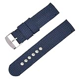 Correa de Reloj de Nailon for Hombre y Mujer, Correa de Lona de Repuesto de liberación rápida, Correa Universal Buzz Cut(Navy Blue,24mm)