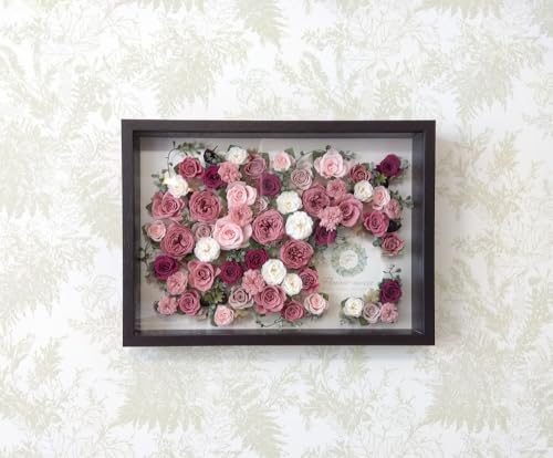 プリザーブドフラワーオーダーメイド フレームアレンジ A3・A4・B4・20cm角 ≪インテリア ご結婚 開店 開業 新築 お誕生日 お祝い≫ [11246-0215・217〜218・271] (A3サイズ)