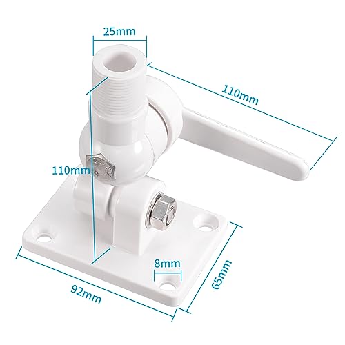 Image of Bingfu VHF Marine GPS Antenna Mounting Kit Dual-axis Heavy-Duty Adjustable Base Fixed Mount Bracket for Boat