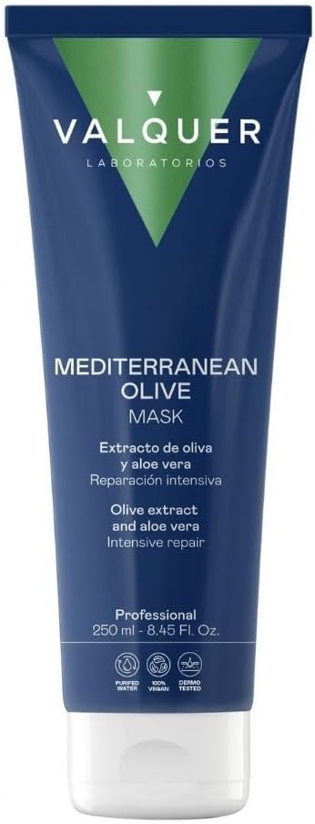 VALQUER Mascarilla Capilar Reparadora de Oliva | Hidratación Profunda y Nutritiva para Cabello Dañado y Seco | Fórmula Zero con Ingredientes Naturales | 250 ml