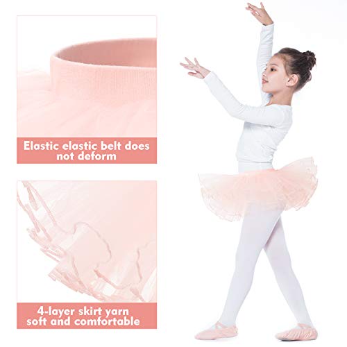 Bezioner Girls Tutu Skirts,Ballet Dance Skirts For Kids,4 Layers Tulle Dress Up For Toddler Girls (Pink, S) #TOP4