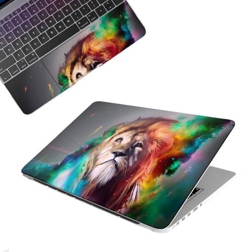 Image of Galaxsia Lion Top+Wrist Pad Vinyl Laptop Skin /Sticker /Cover Upto 15.6 Inches Laptops Laminated-Removable-HD Quality Compatible for Hp-Dell-Sony-Lenovo-Asus etc.(15x10 Inches)