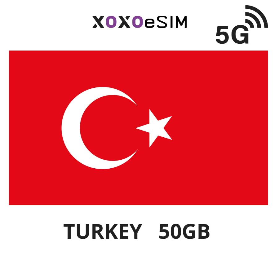 Carte eSIM Turquie Internet mobile en Turquie 10GB 30 jours SANS INSCRIPTION (50GB)