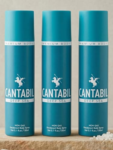 Image of Cantabil Deep Sea Unisex Long Lasting No Gas Deodorant Body Spray | Pack Of 3 X 150ml With Lavender, Rose & Musk | Perfume Deo For Men & Women | Rakhi Gift for Brother