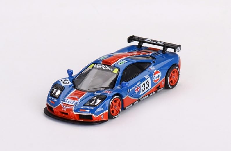 Diecast Collectibles Model Car Compatible with Mini GT 1:64 McLaren F1 GTR #33 1996 Le Mans 24Hr Gulf Blue Limited Edition MGT00723