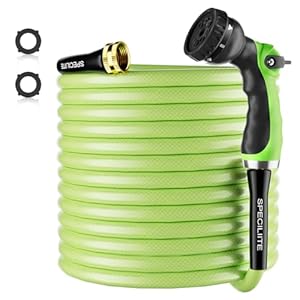 Flexible Garden Hose 50 Ft, Heavy Duty Water Hoses, Lightweight Leak-Proof Pipe× 1/2 In, 3/4″ Brass Swivel Fittings,Burst 600 PSI, Non-Expandable, Kink-Proof, For Car, Yard, Outdoor, Lawn