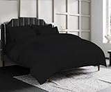 sleepdove® LUXURY EGYPTIAN COTTON 200 COUNT BEDDING SETS DUVET COVER SET (QUILT COVER WITH PILLOW CASES (King, Black)