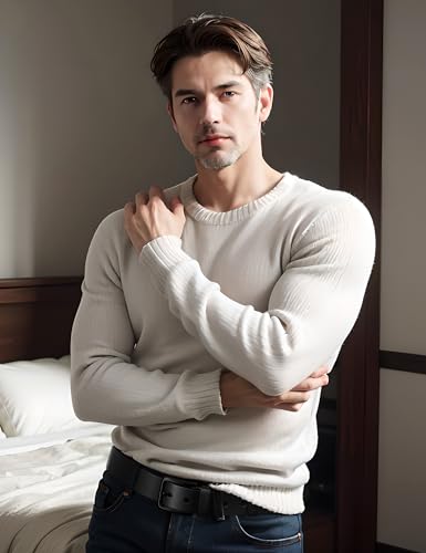 Mens Dress Belt,Genuine Casual Leather Belts for Men 1.5" Width3