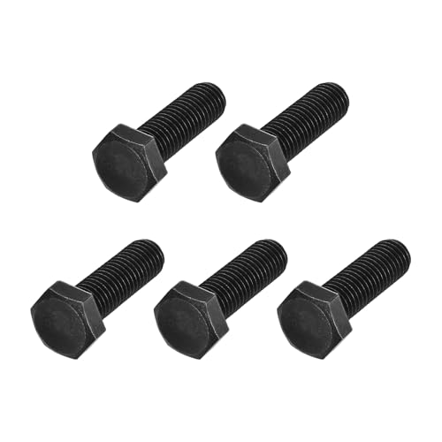 Image of METALLIXITY Hex Bolts (M14-2x45mm) 5Pcs, Carbon Steel Fully Threaded Black Oxide, Coarse Thread UNC Hex Head Screw Bolt - for Furniture Repair