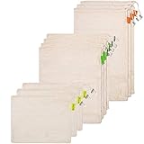 Kein Plastik & Nachhaltig: Die Obst- und Gemüsebeutel bestehen aus 100% reinen ungefärbten Baumwollgewebe und sind ein guter Ersatz für Einweg-Plastiktüten. Sie können dazu beitragen, die Verwendung von Plastiktüten zu reduzieren und positive Beiträge für die Umwelt zu leisten. Ideal für Supermärkte, Wochenmärkte, Bio Märkte oder Einkäufe ohne Plastiktüte.