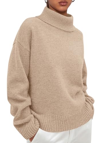 PRETTYGARDEN Womens Turtleneck Long Sleeve Sweater 2026 Fall Trendy Loose
