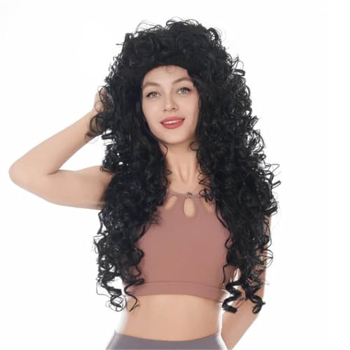 Women's Spring Fall Full Head Dense Curly Classic Cap Wig