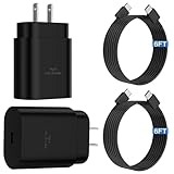 Super Fast Charger USB C，2-Pack 25W Type C Charger Fast Charging with 6Ft Cable Compatible with Galaxy S23 Ultra/S23+/S22/S21/S20/Phone 15/15 Plus/15 Pro Max